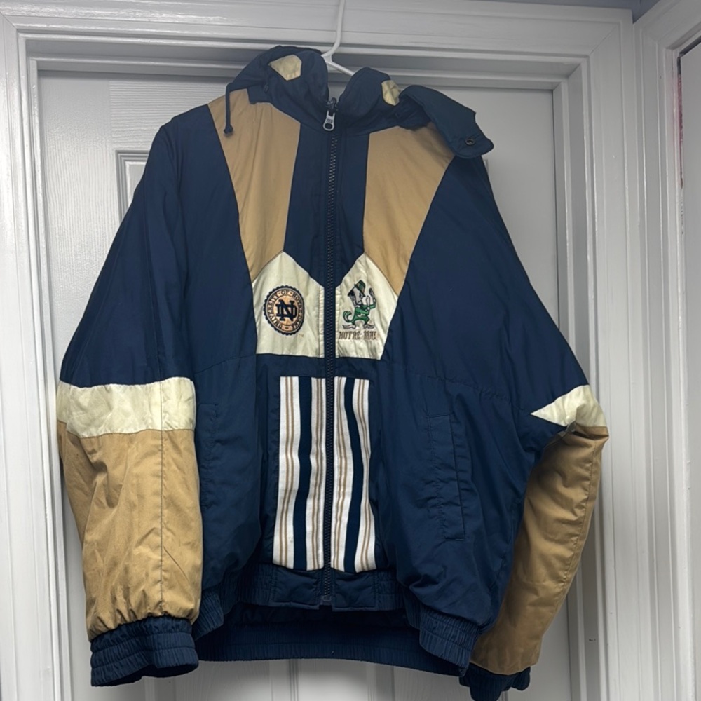 Pro Player Navy and Tan Puffer Jacket